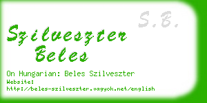 szilveszter beles business card